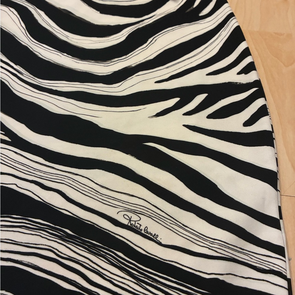 Authentic Roberto Cavalli Black & White Zebra Motif Long Sleeve Knit Dress - Picture 9 of 14